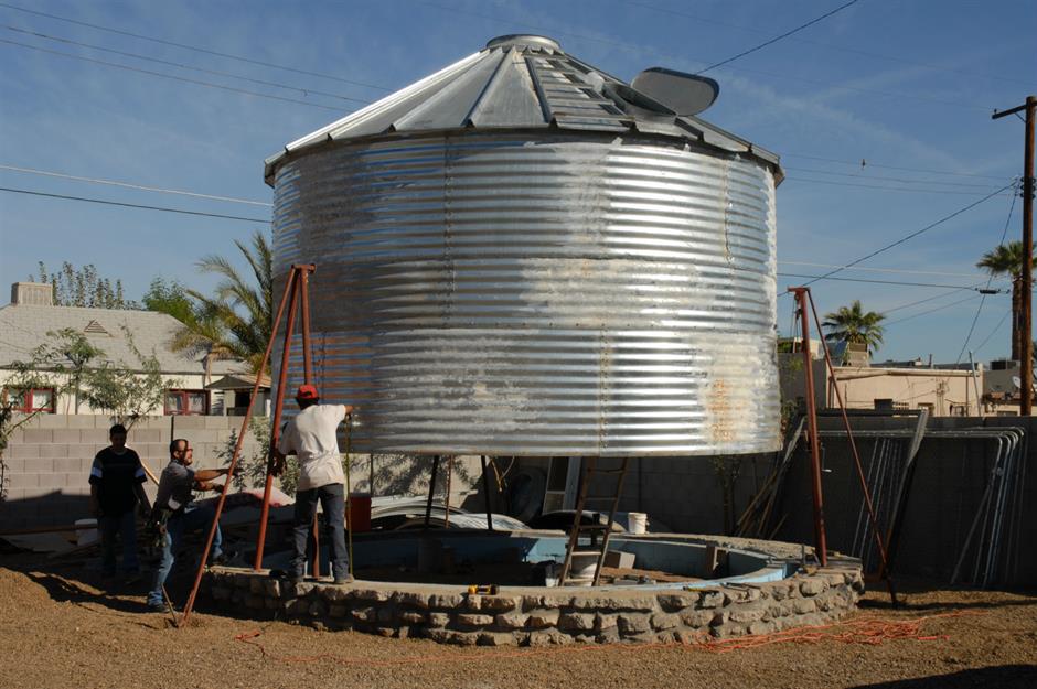 De silo à grains à charmante petite maison confortable
