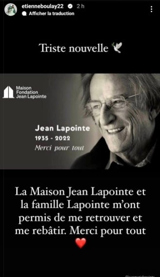 Décès de Jean Lapointe: voici quelques témoignages touchants des artistes québécois