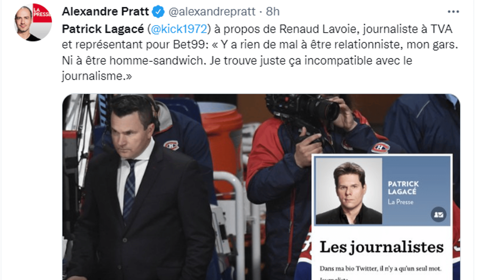 Patrick Lagacé ramasse solidement Renaud Lavoie!