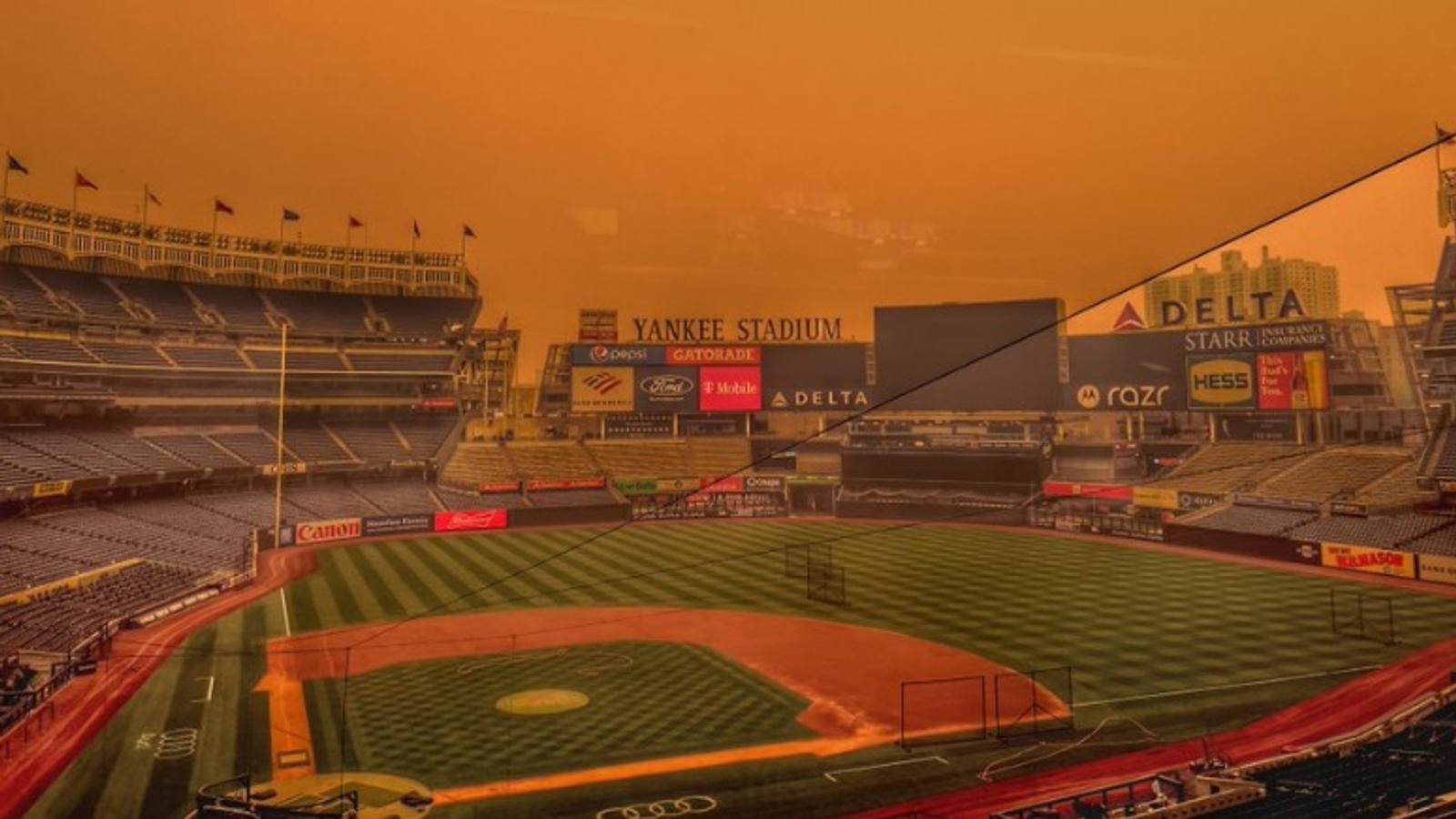 Les feux de forêts au Canada forcent les Yankees à New York de reporter leur match ce soir