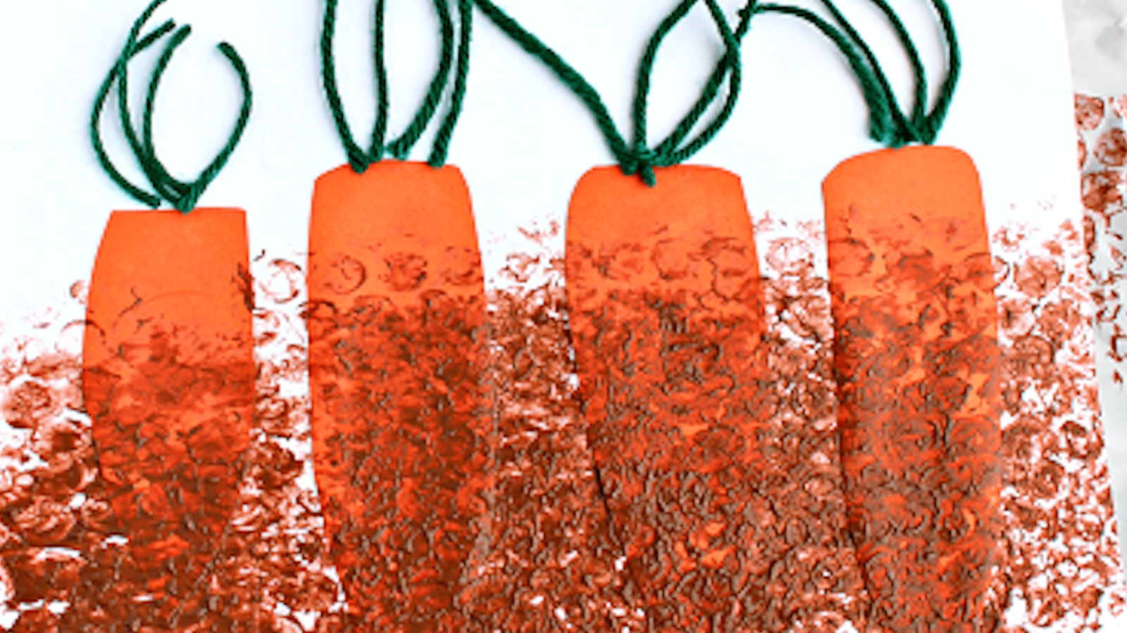 Bricolage de saison: un jardin de carottes avec du papier bulles