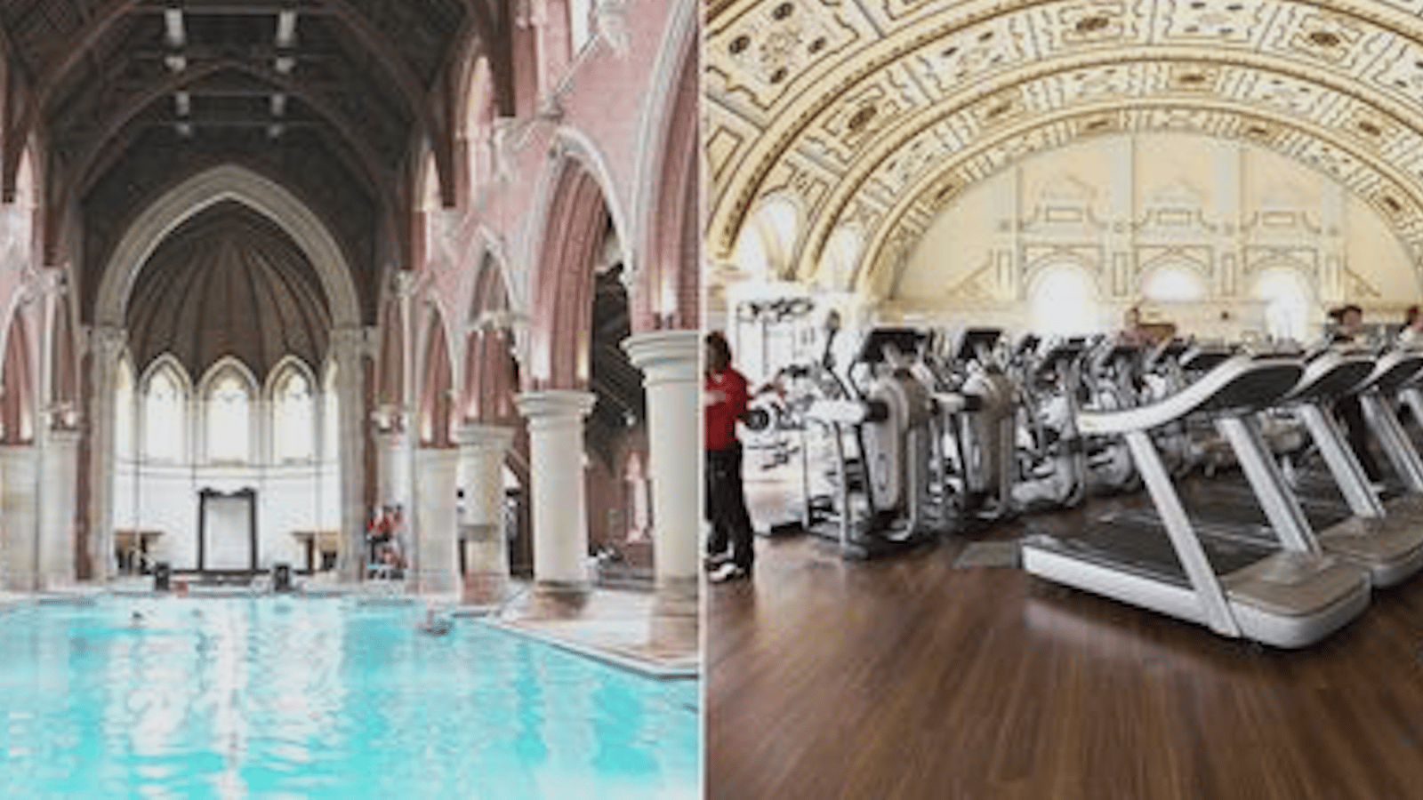 Une église gothique a été transformée en salle de sport exceptionelle