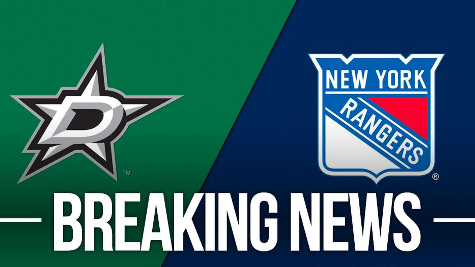 Rangers and Stars hook up on a deal for former 1st round pick