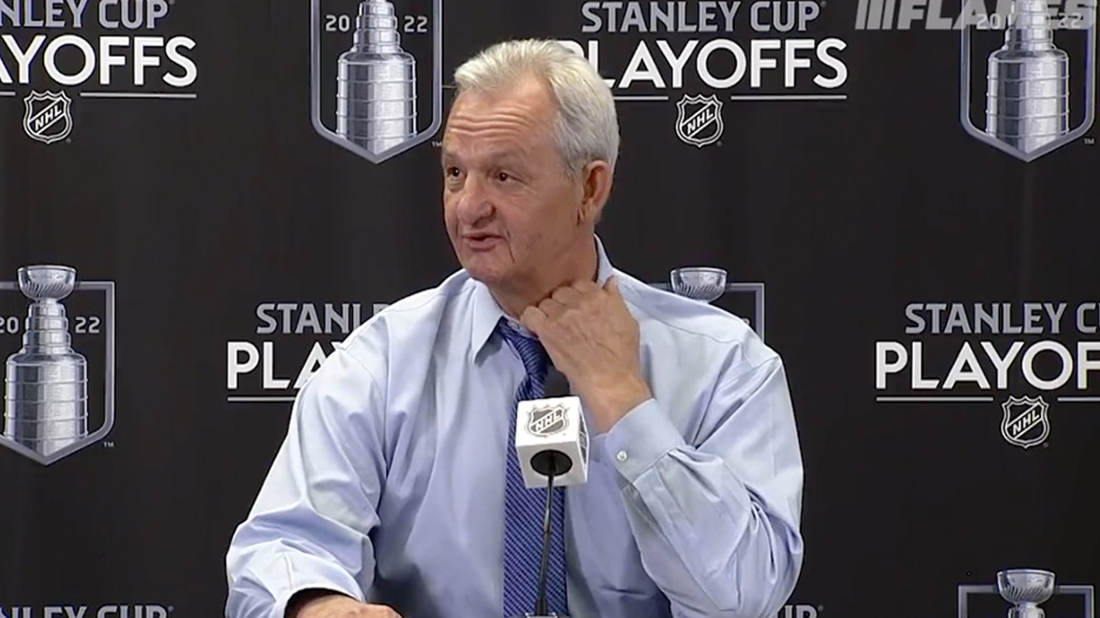 Darryl Sutter's full post-game press conference following wild Game 1 in Battle of Alberta