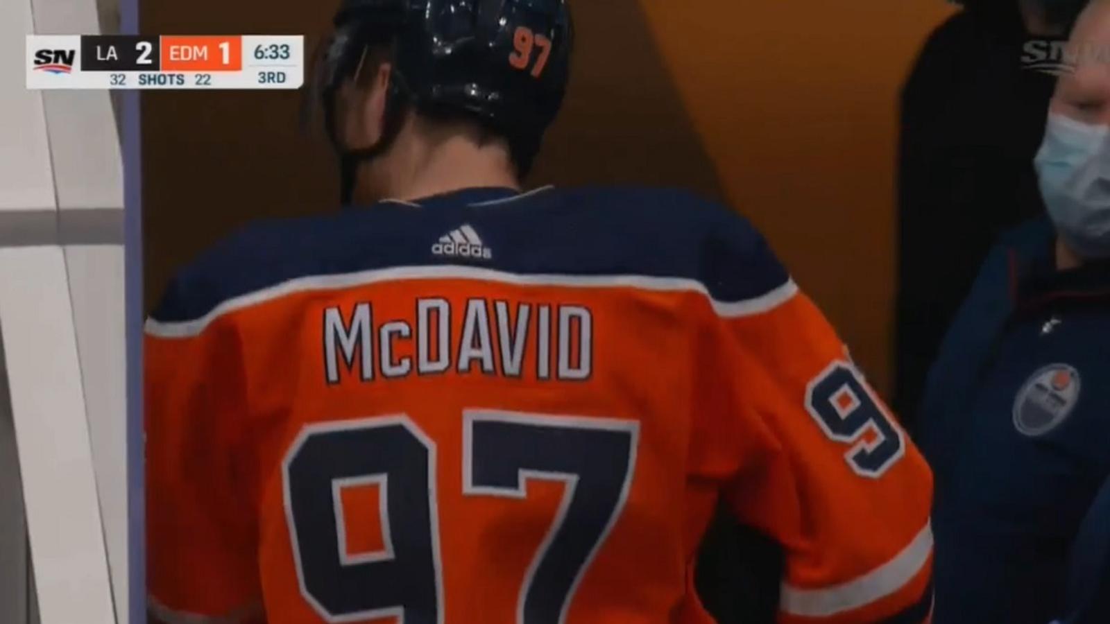 Connor McDavid ejected for boarding major.