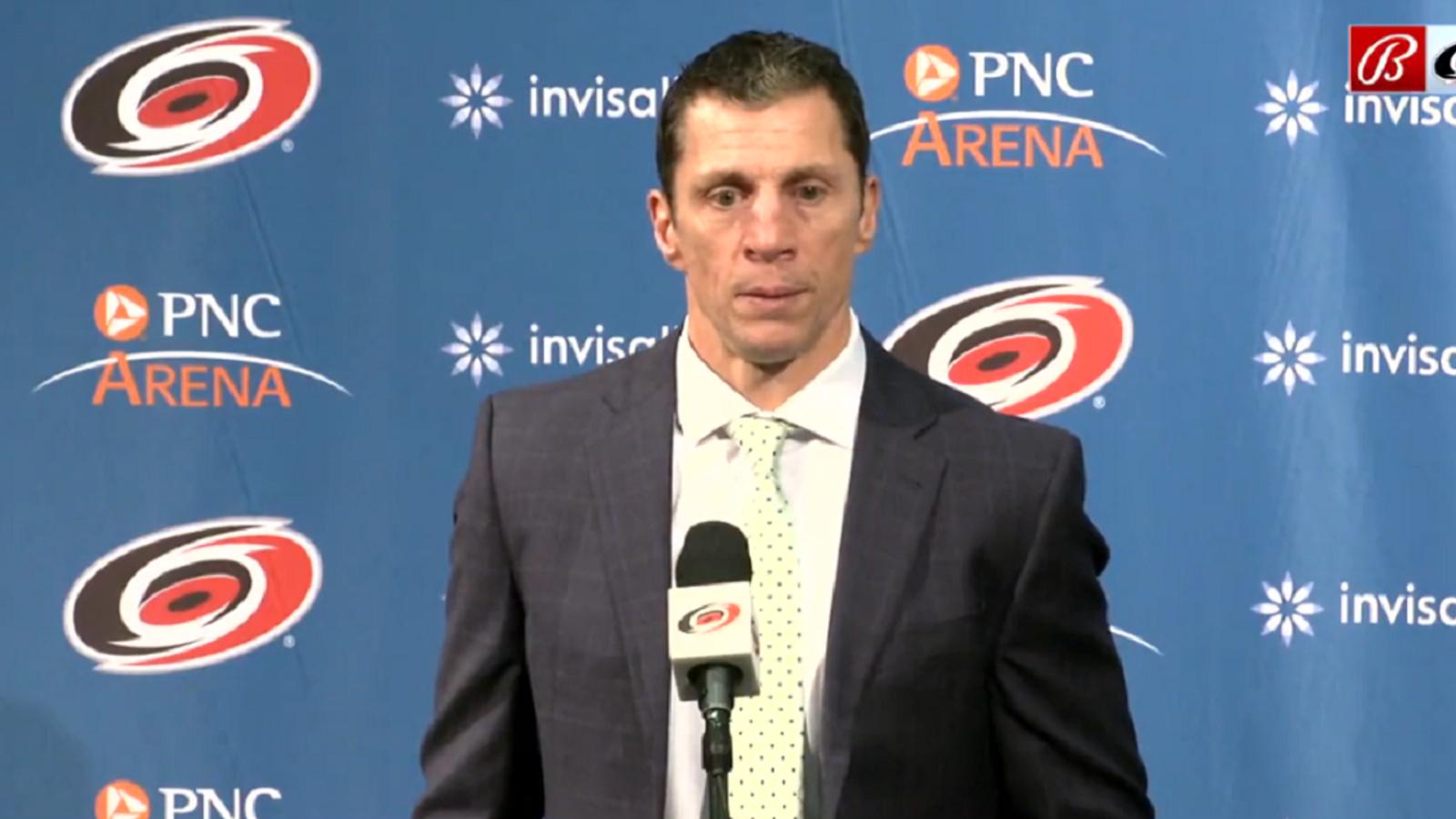 Rod Brind'Amour once again calls out the NHL's officiating.