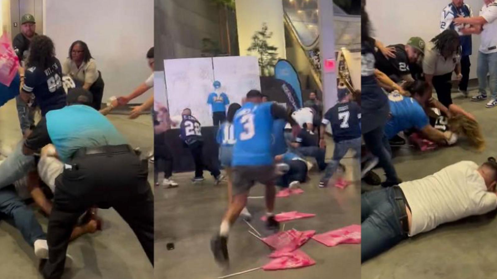 10+ person brawl between Cowboys/Chargers fans goes viral 