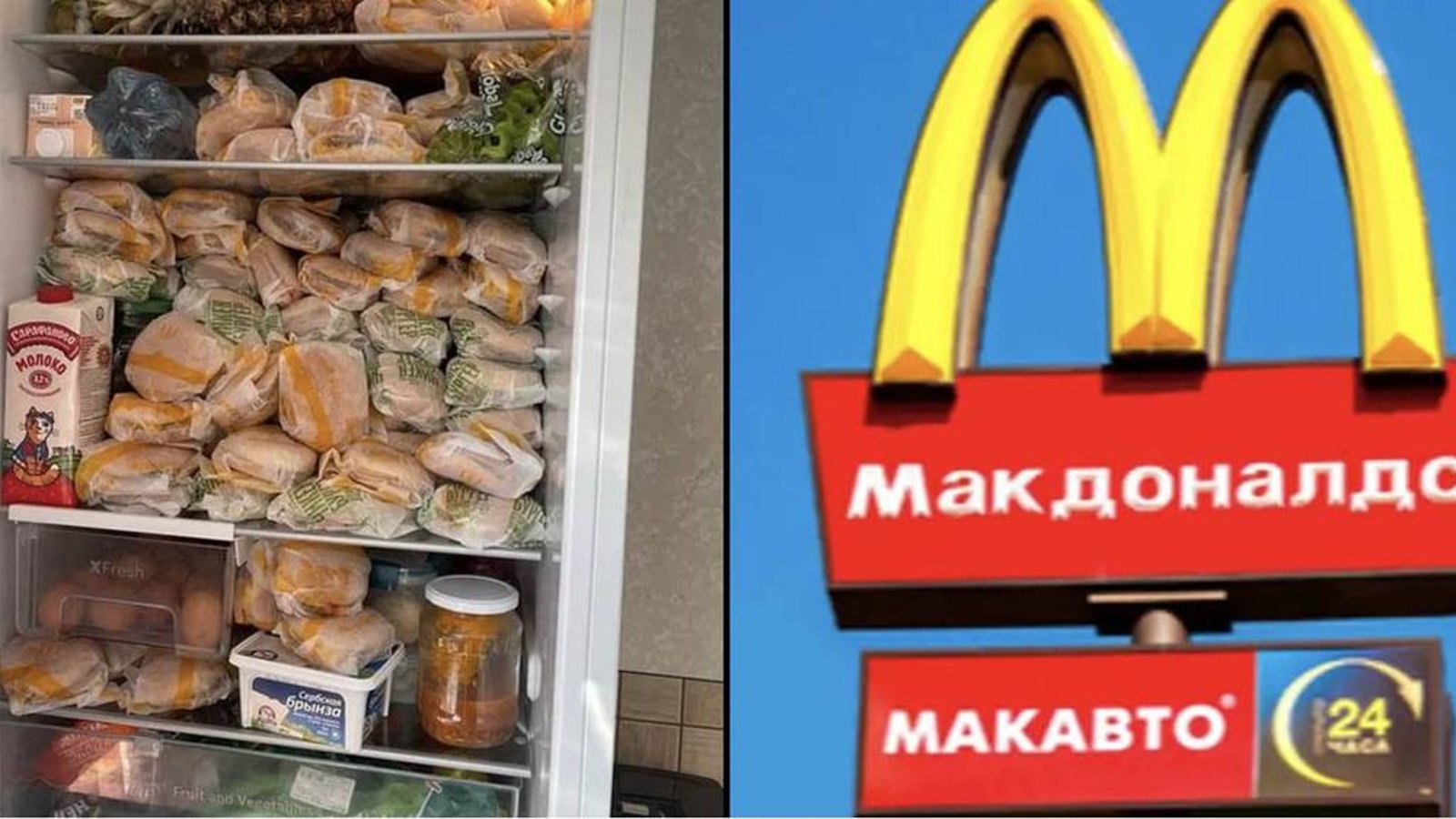 Un Russe rempli son réfrigérateur de cheeseburgers de chez McDo suite à leur fermeture.