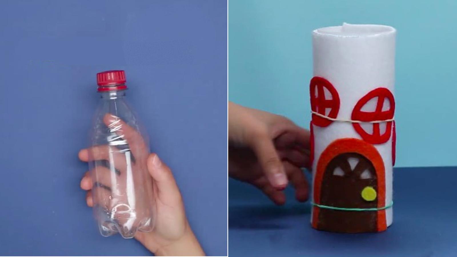 Apprenez à bricoler une veilleuse maison de fée, à partir d'une bouteille en plastique vide! 