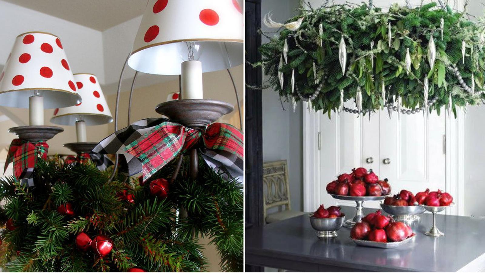 14 façons de décorer un lustre pour Noël