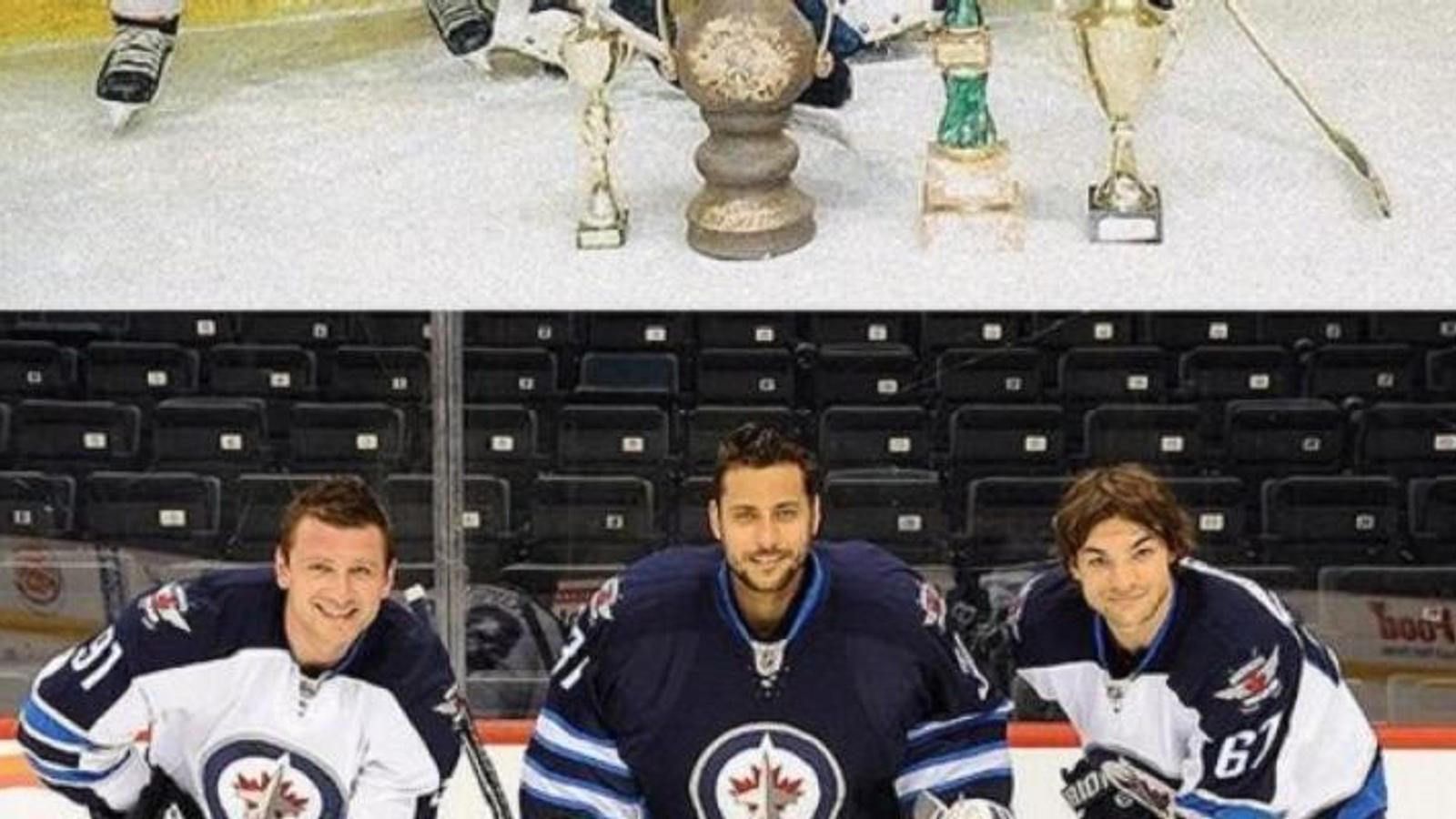 (Photos): Three NHL teammates recreate a photo from their childhood.