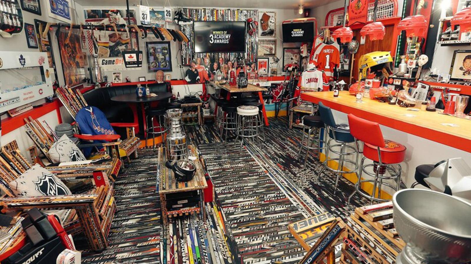Check out the ultimate hockey fan cave