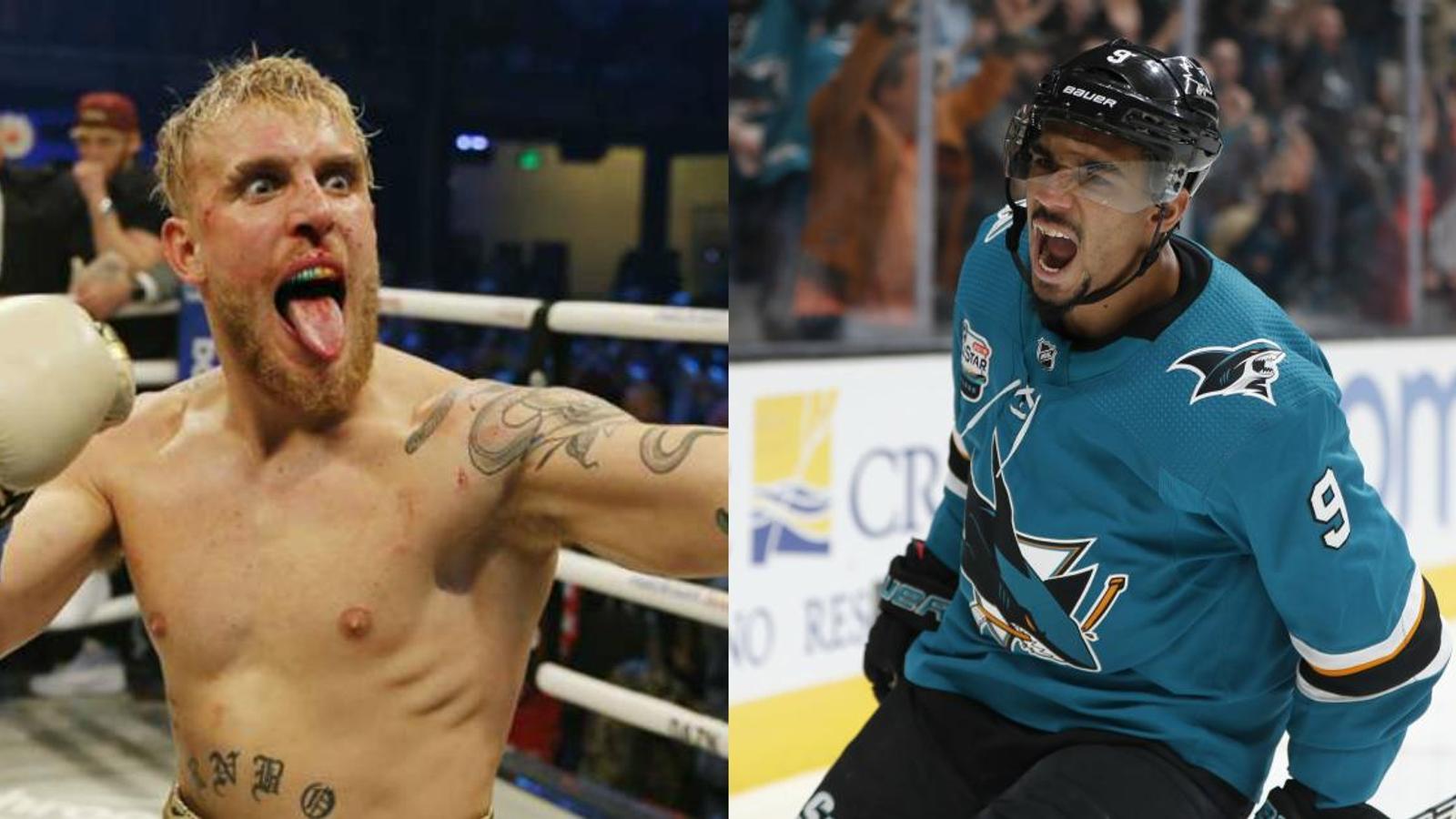 Evander Kane issues an official challenge to Jake Paul.