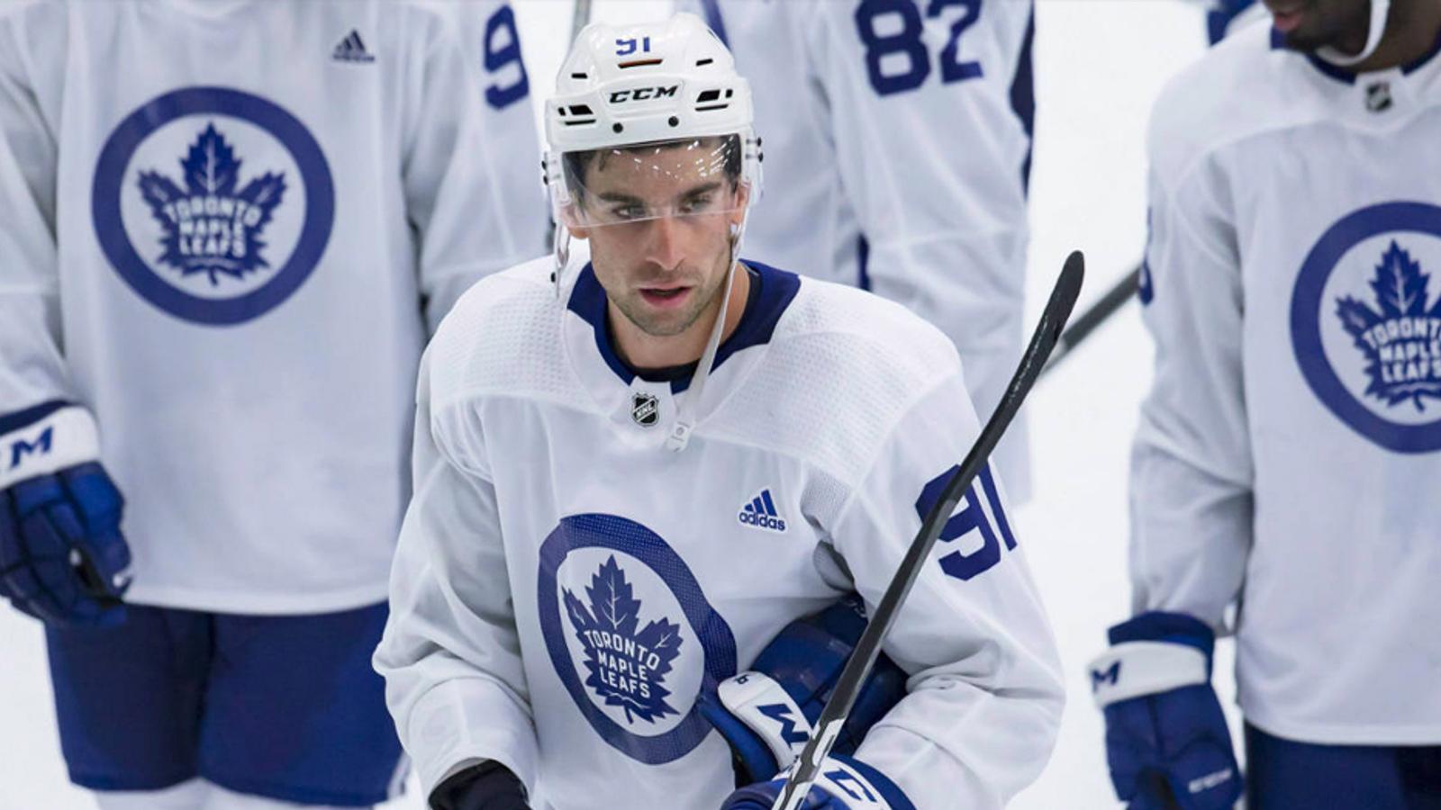 Tavares is back on the ice at Leafs practice