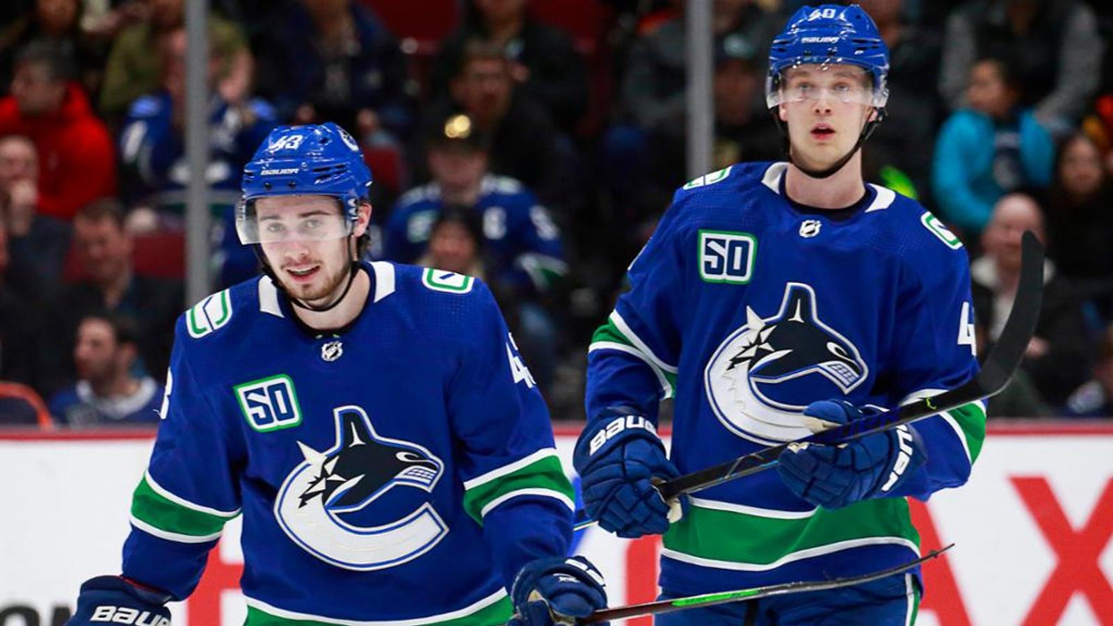 “High level of concern” for Pettersson and Hughes in Vancouver 