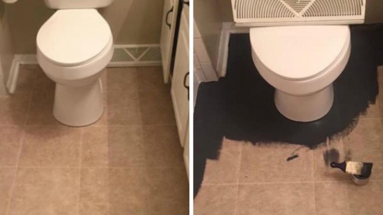 Son mari la croyait folle de peindre sa salle de bain en noir, le résultat lui a prouvé qu'il avait fort tort!
