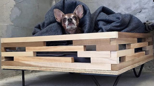 10 lits pour chiens en bois récupéré