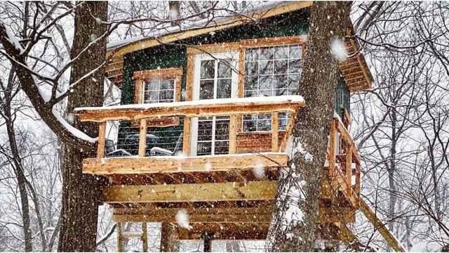 Il se construit une cabane dans les arbres, la loue sur Airbnb et gagne maintenant assez d'argent pour quitter son emploi