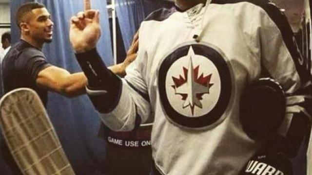 (PHOTOS): This picture of Dustin Byfuglien and Evander Kane sums up their relationship.